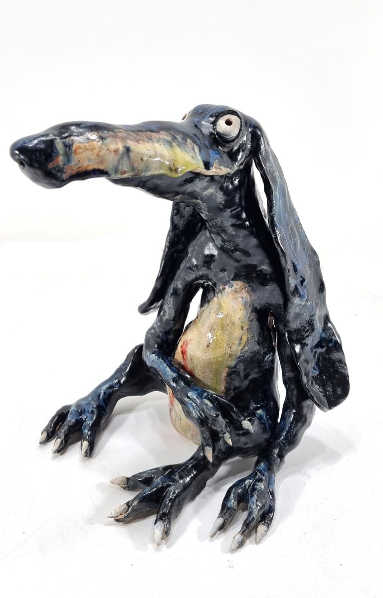 Naive Clay Sculpture , Oswald By Aare Freimann, 9 X 13, Artwork For Sale On Artfinder