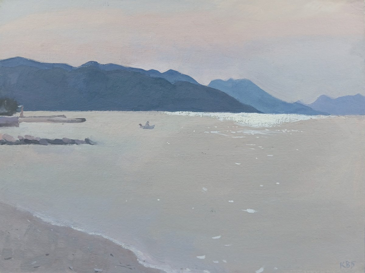 Impressionistic Landscape Oil Painting By Vasyl Koval, 16 X 12", Reflection, Original Artwork