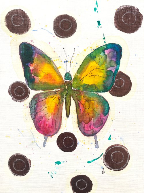 Colorful Butterfly Abstract Painting by Sandy Broenimann