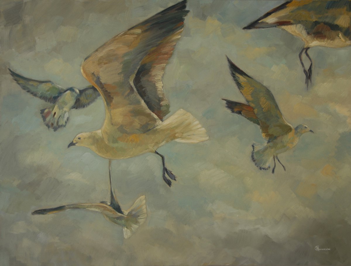 Illustrative Oil Painting , Maestrale By Marcello Carrozzini, 50 X 38, Artwork For Sale On Artfinder