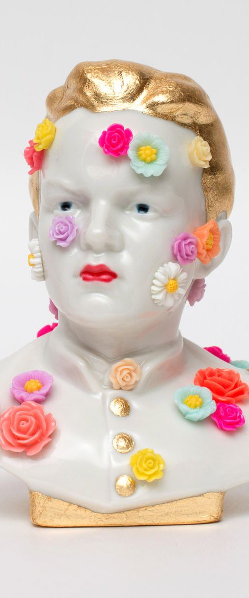 Young Lenin with Flowers by Oleksandr Balbyshev