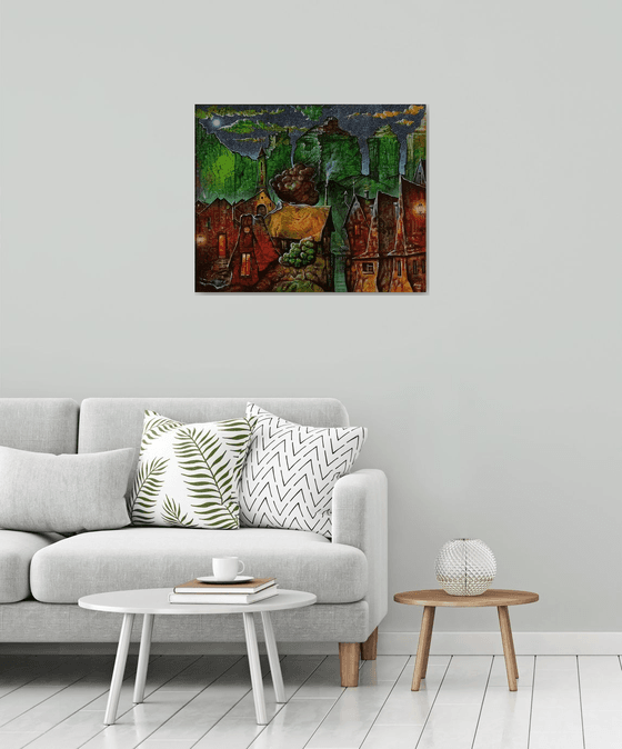 Night in a fairy tale 65x80cm ,Acrylic/canvas