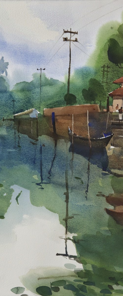 A water lane in Alleppey by Prashant Prabhu