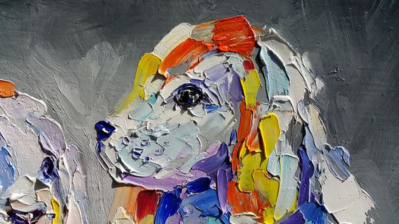 Lovely pets - puppies, oil painting, animals, dogs