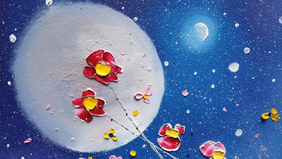 "Pastel Moon & Flowers in Love