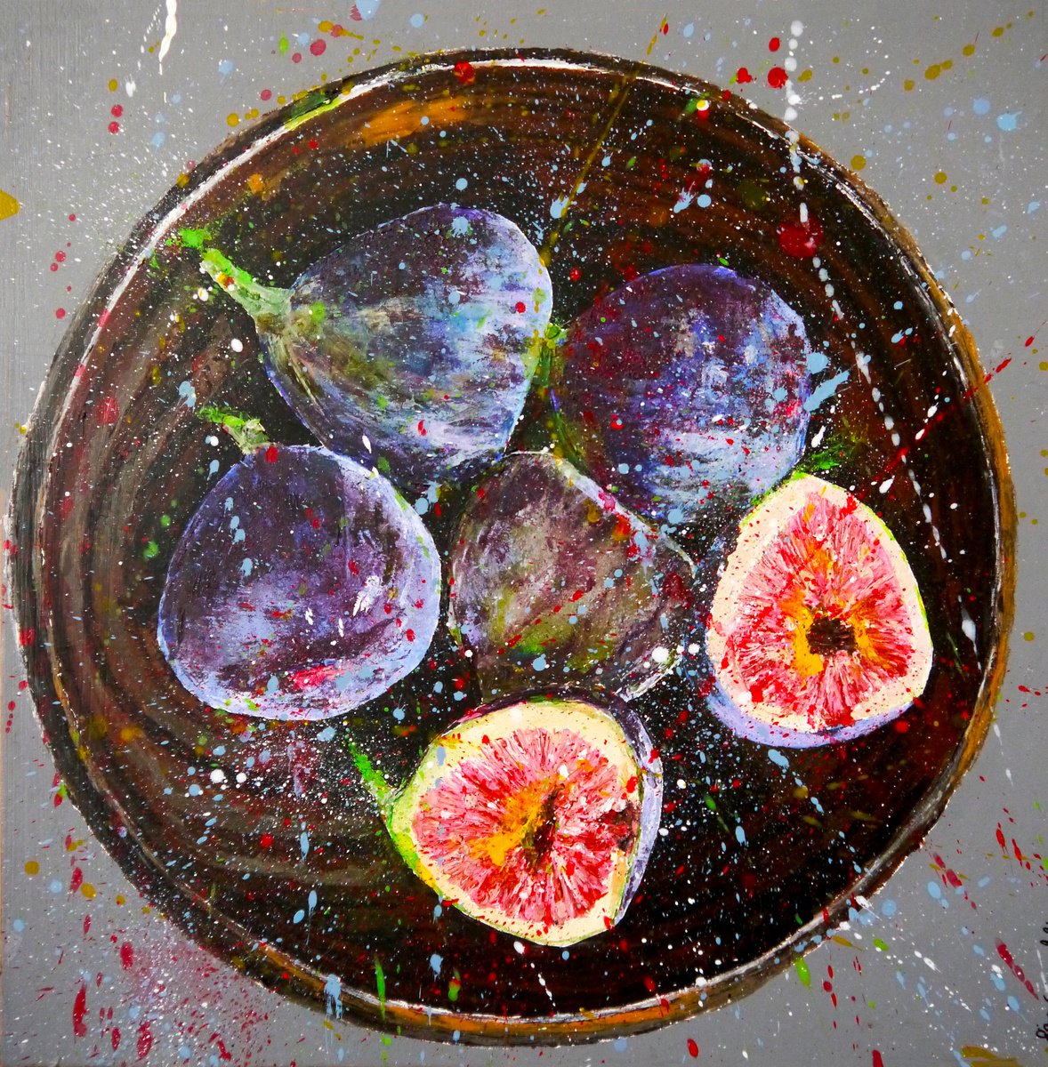 Figs Starwars bowl - Still life - POP Abtract Original by Bazevian DelaCapucinire