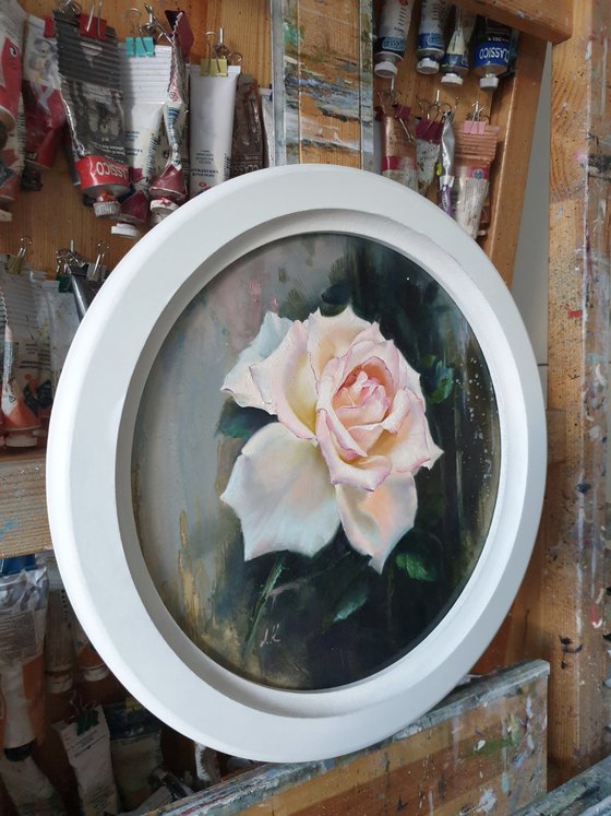 "Morning rose."  rose flower  liGHt original painting  GIFT (2020)