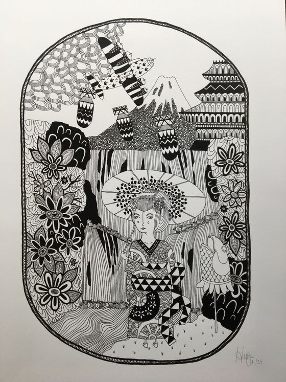Memoirs Of A Geisha - Limited Edition of 25 Signed Black Gloss Screen Print