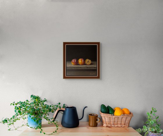 Plums on a Wooden Table