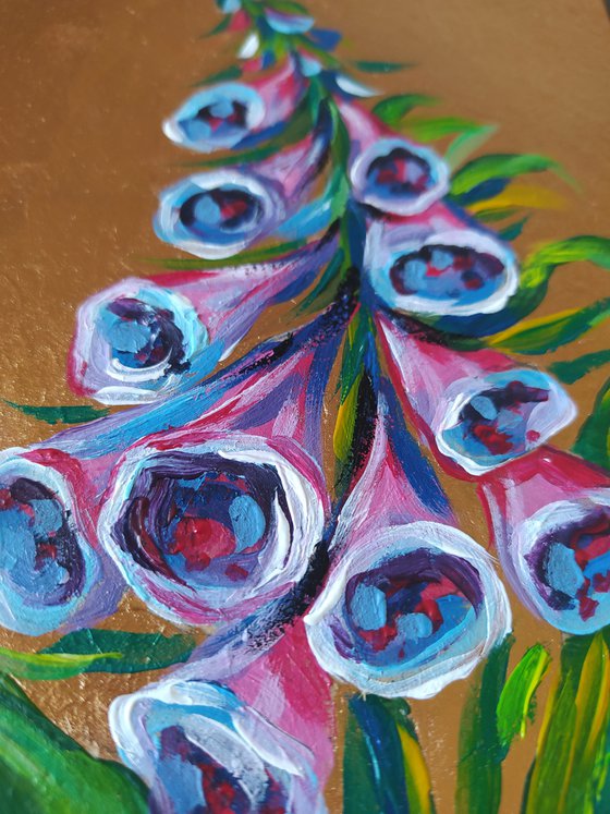 Jingle bell - acrylic, flowers, painting, jingle bell acrylic painting, small painting, flowers bells