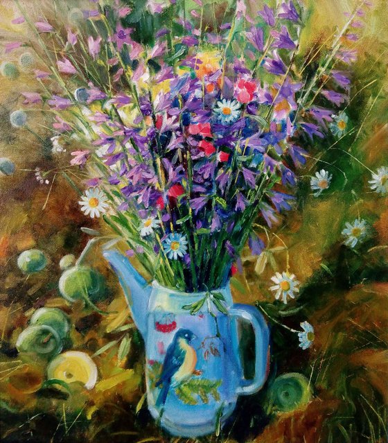 Flowers in a teapot