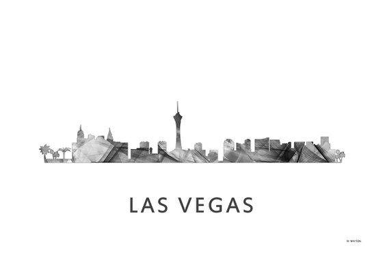 Las Vegas Nevada Skyline WB BW