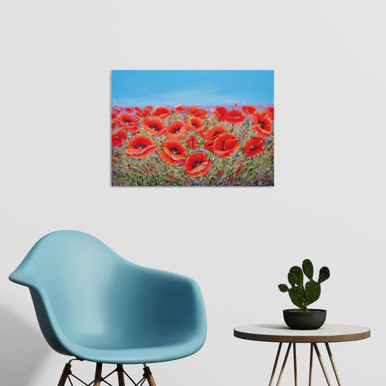 Poppies with wild flowers.