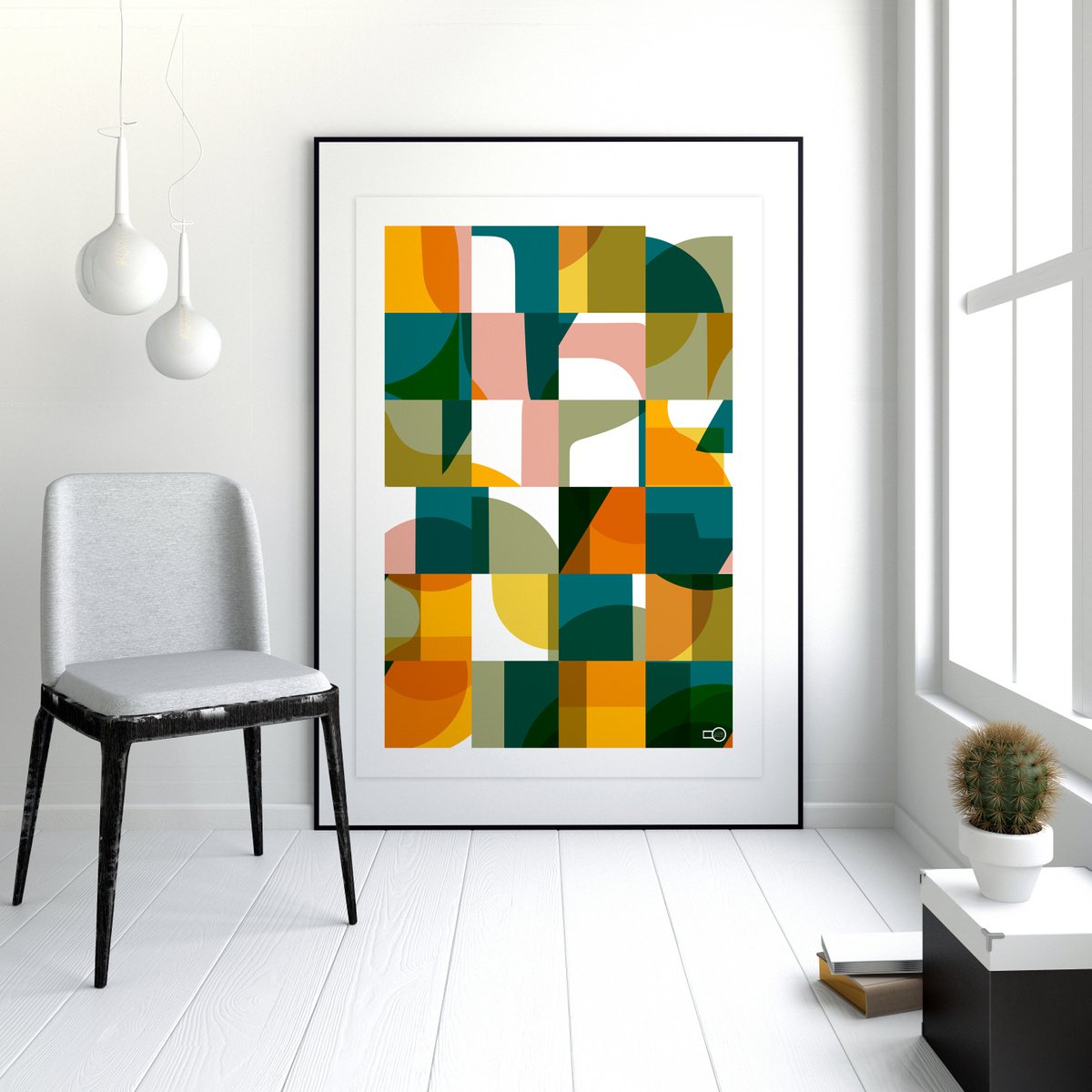 Geometric Abstract Giclee Print By Leigh Bagley, 28 X 39", Xl, Original Artwork