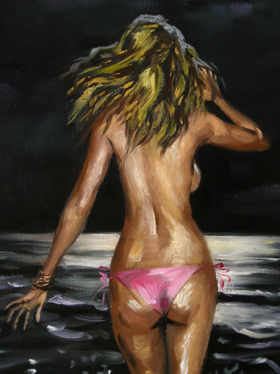 Night swimming - Sold to a collector in London, UK.
