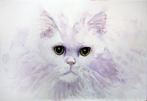 Cat portrait I  / Persian /  ORIGINAL PAINTING