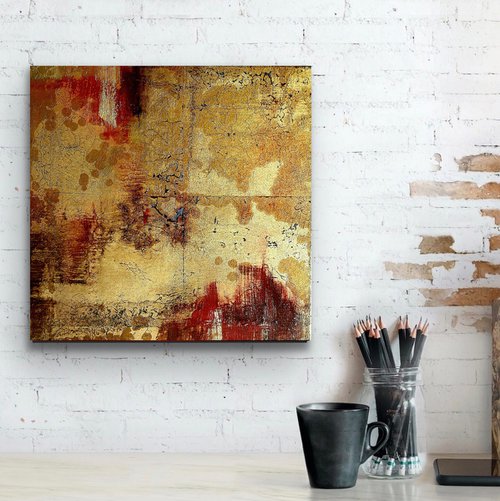Gold  abstract painting  #0012 by Olena Topliss