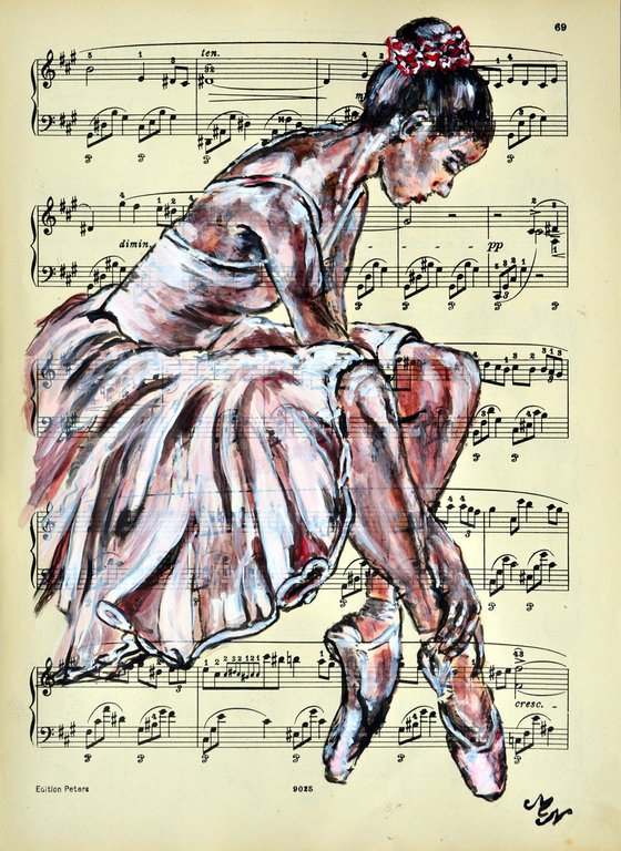 Ballerina XXII - Vintage Music Page, GIFT idea