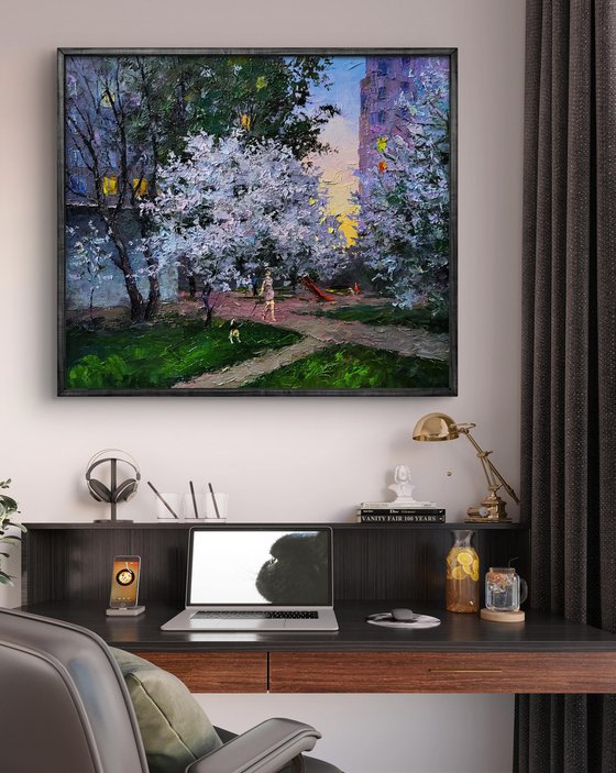 Evening Courtyard in the City