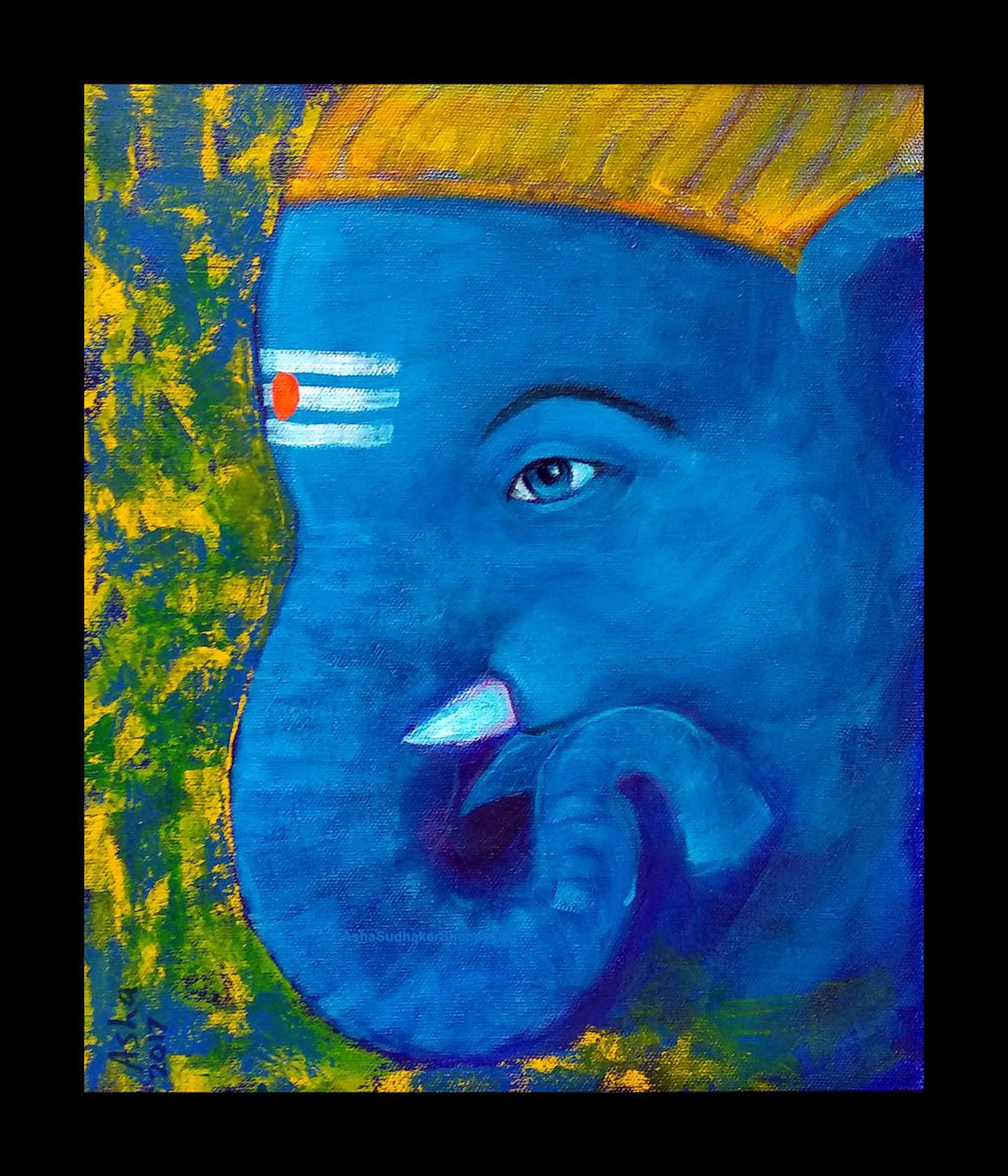 Naughty Baby Ganesh Indian God Acrylic Paintin Artfinder ., handmade ganpati ganesha indian religious canvas oil painting. naughty baby ganesh indian god acrylic painting on canvas size 10 x 12