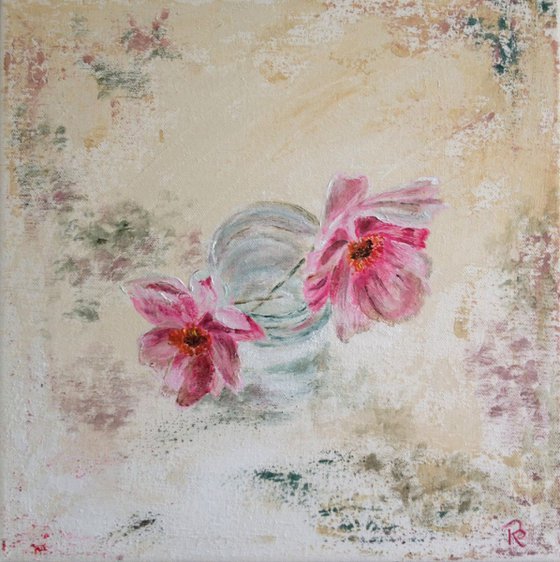 Japanese Anemones Duo  Impressionist Flowers / Still Life