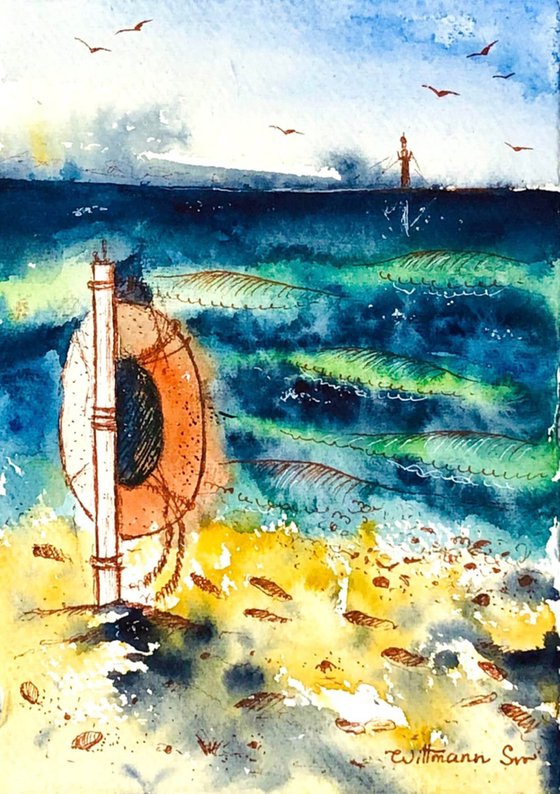 Beach and lifebelt