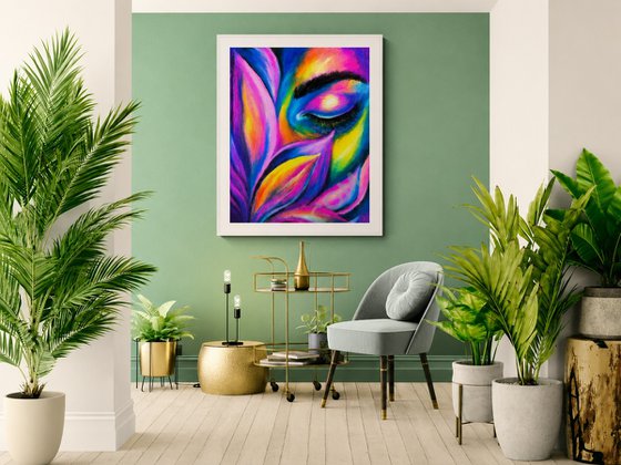 Astral Bloom — Oil Pastel Female eye