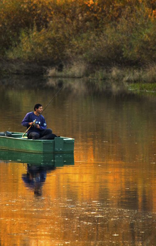 Fishermen on the gold river by Sonja  Čvorović