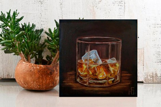 The glass of whiskey