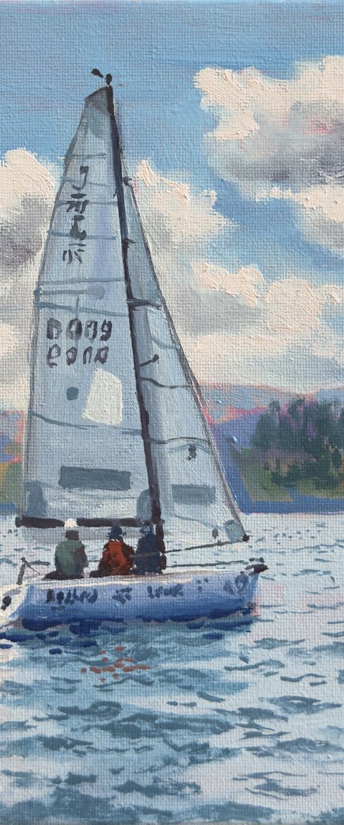 Seascape with Sailboats 51 by Garry Arzumanyan