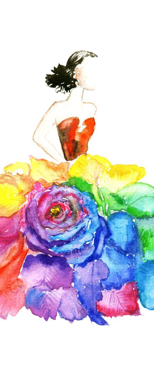 Colorful Lady Rose by Luba Ostroushko