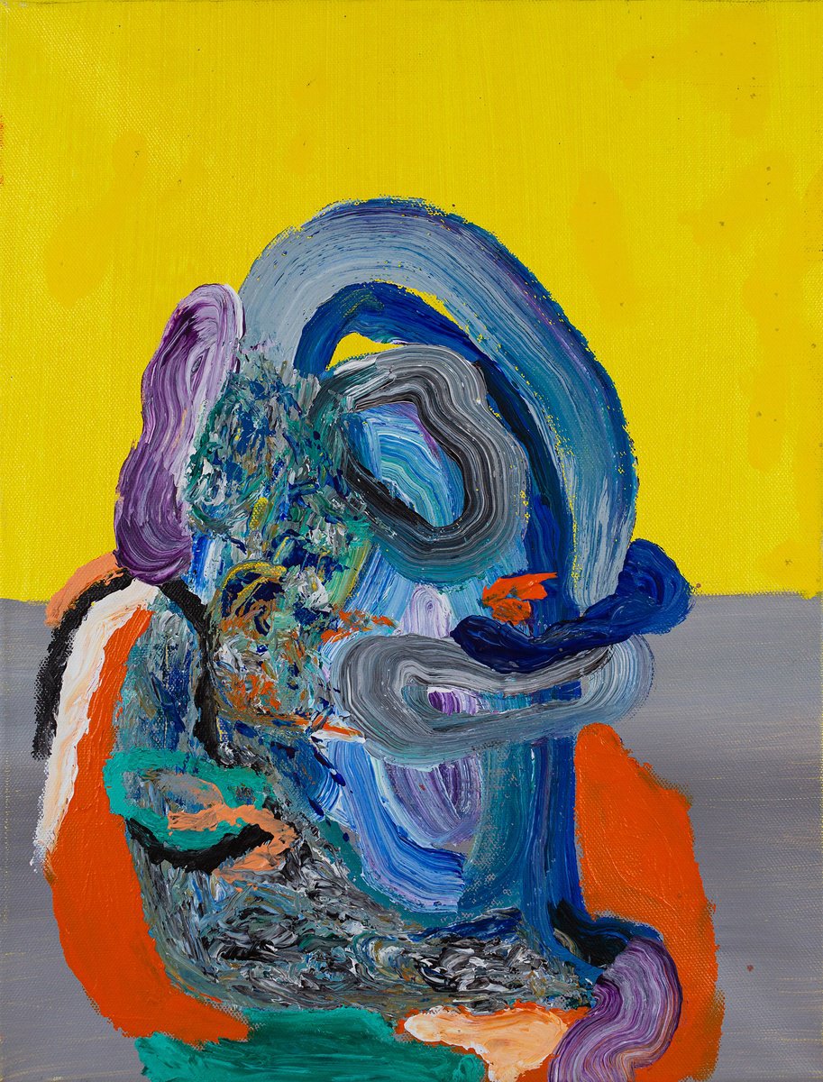 Organic Abstract Acrylic Painting By Bogdan Bianca Ioana, 14 X 18, Untitled 40, Original Artwork