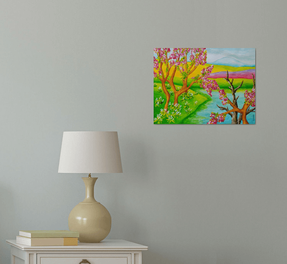 Blossomnig cherry trees