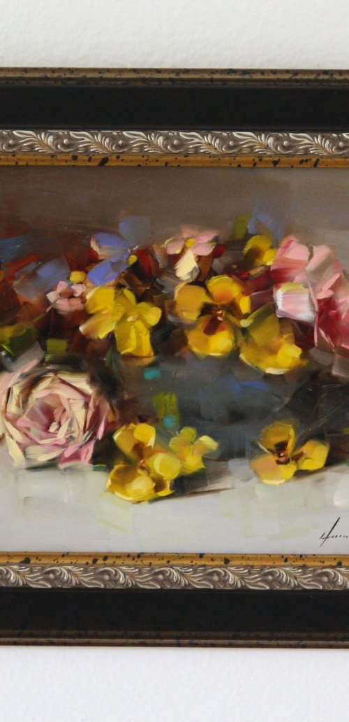 Vase of Flowers Handmade oil Painting Framed Ready to hang One of a kind by Vahe Yeremyan