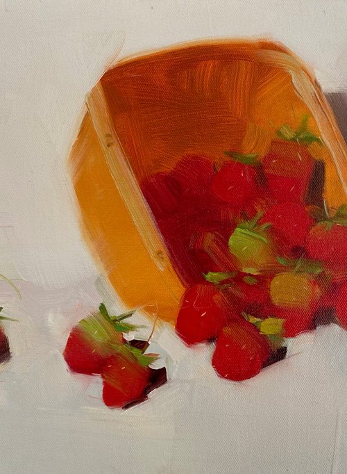 Strawberries, Original oil painting, Handmade artwork, One of a kind by Vahe Yeremyan