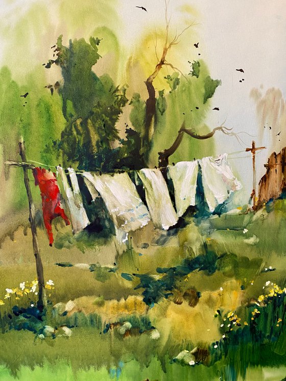 Sold Watercolor "The smell of childhood", perfect gift