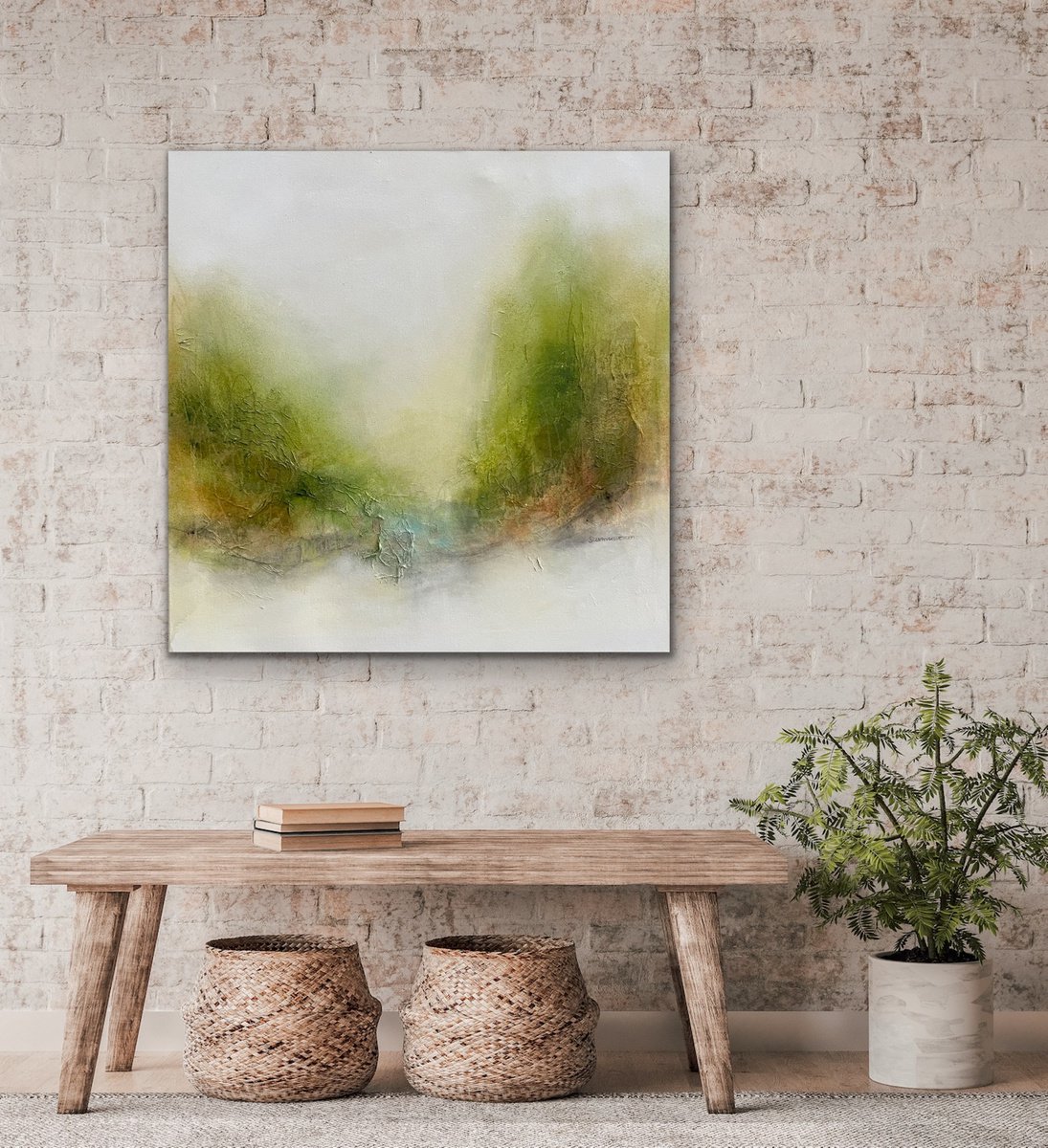 Abstract Acrylic Painting By Kirsten Schankweiler, 31 X 31", Summerbreak #1, Original Artwork