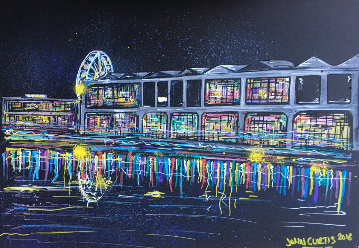 Bristol Harbourside at night by John Curtis