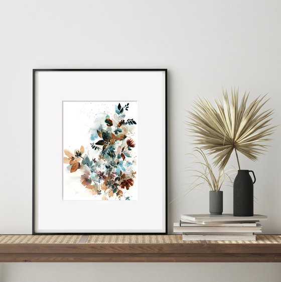 Abstract Florals Watercolor Painting 2 set