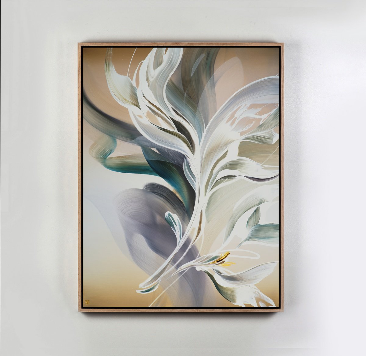 Abstract Acrylic Painting By Novi Lim, 38 X 50", Colibri, Original Artwork