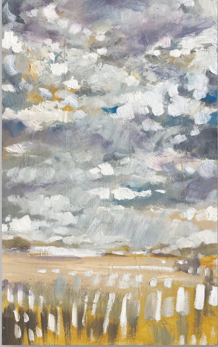 Impressionistic Landscape Oil Painting By Guy Pickford, 11 X 17, Oppressive Brilliance, Original Artwork