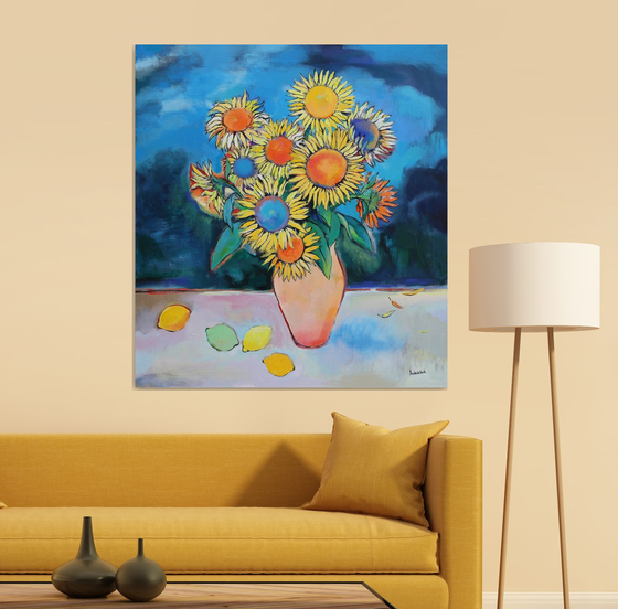 Sunflowers with Lemons
