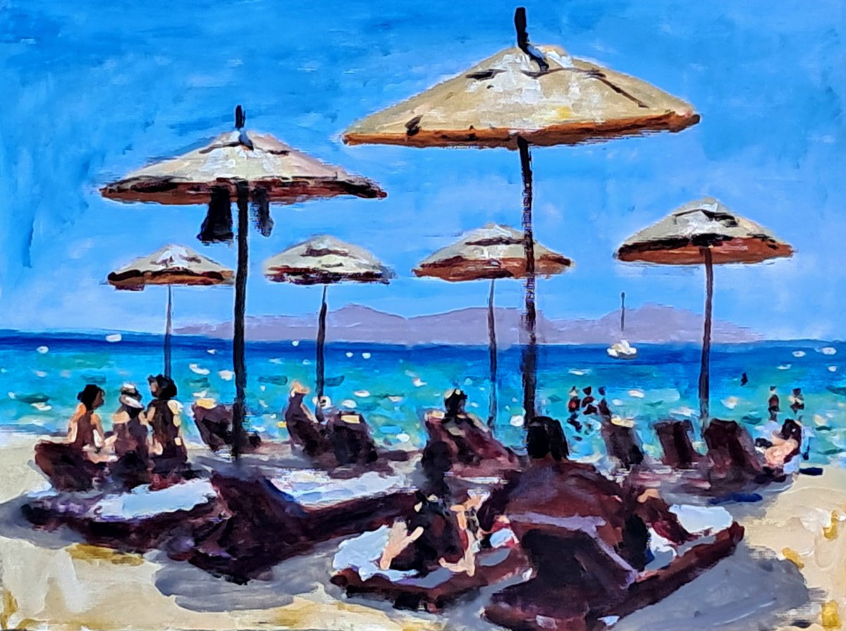  Ios Beach Club By Dimitris Voyiazoglou, 20 X 17, Artwork For Sale On Artfinder