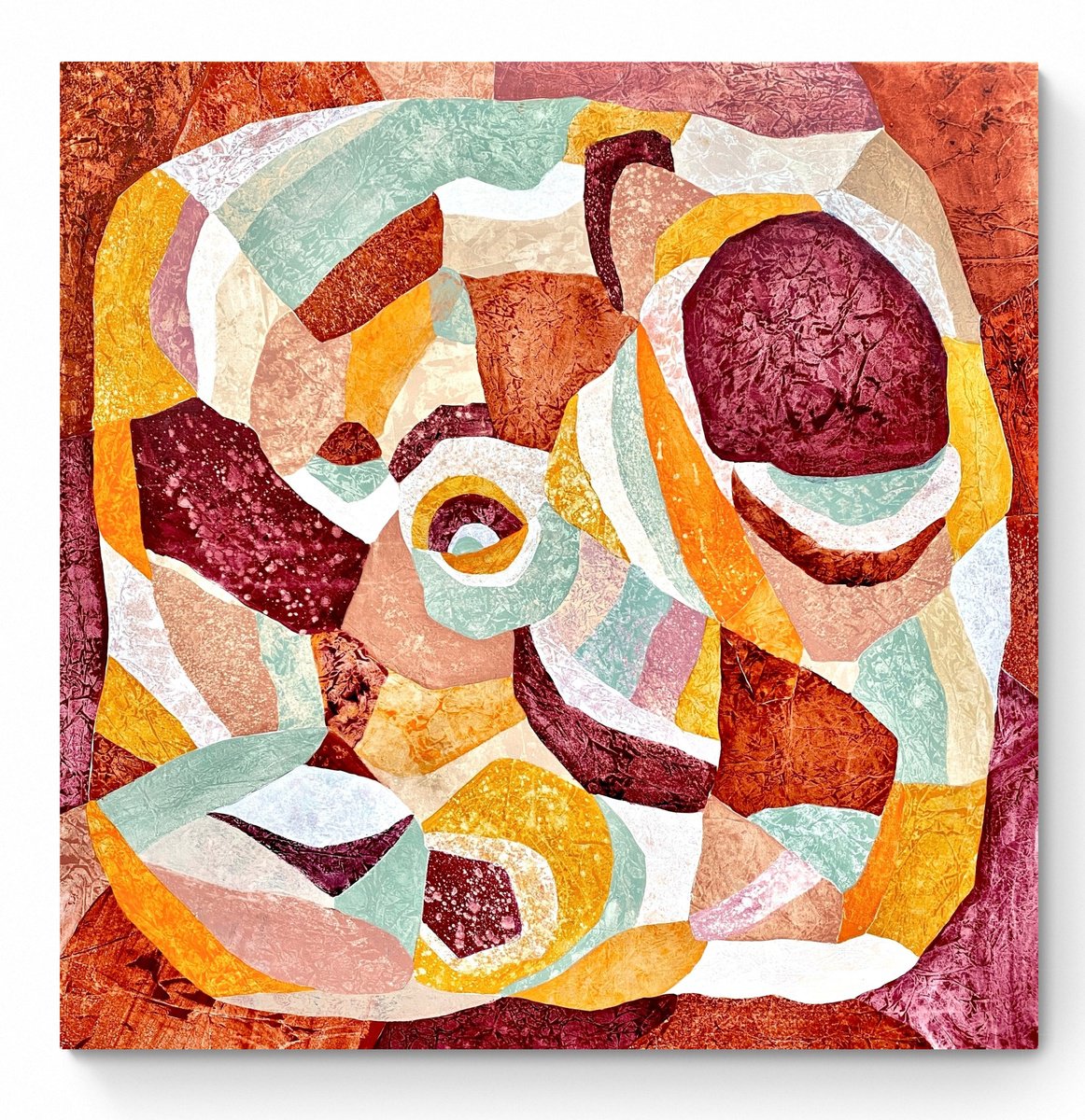 Abstract Acrylic Painting By Cristina Dalla Valentina, 39 X 39, The Center Of My World, Original Artwork