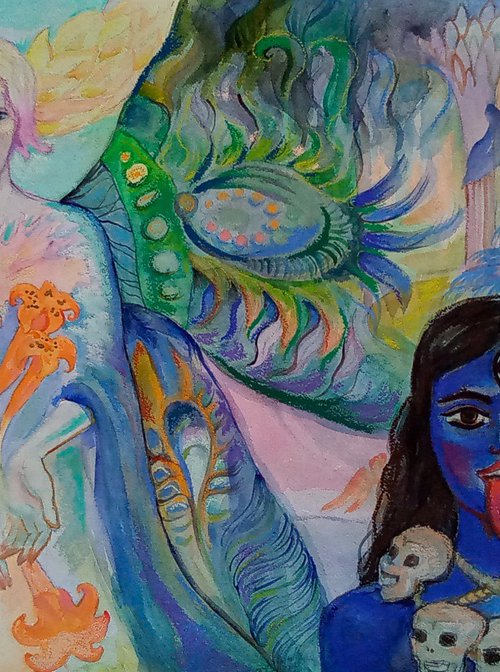 Angel and Goddess Kali by Velta Emilija Platupe