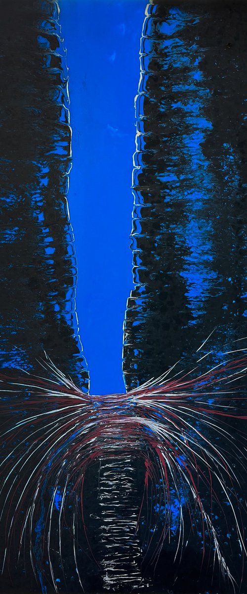 Forever — Blue-Black Resin Abstract, 150 cm by Kseniia Turik