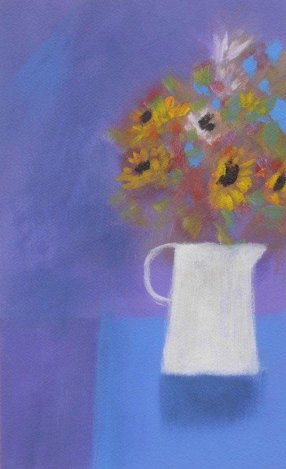 Spring Flowers in a White Jug - Reserved for David