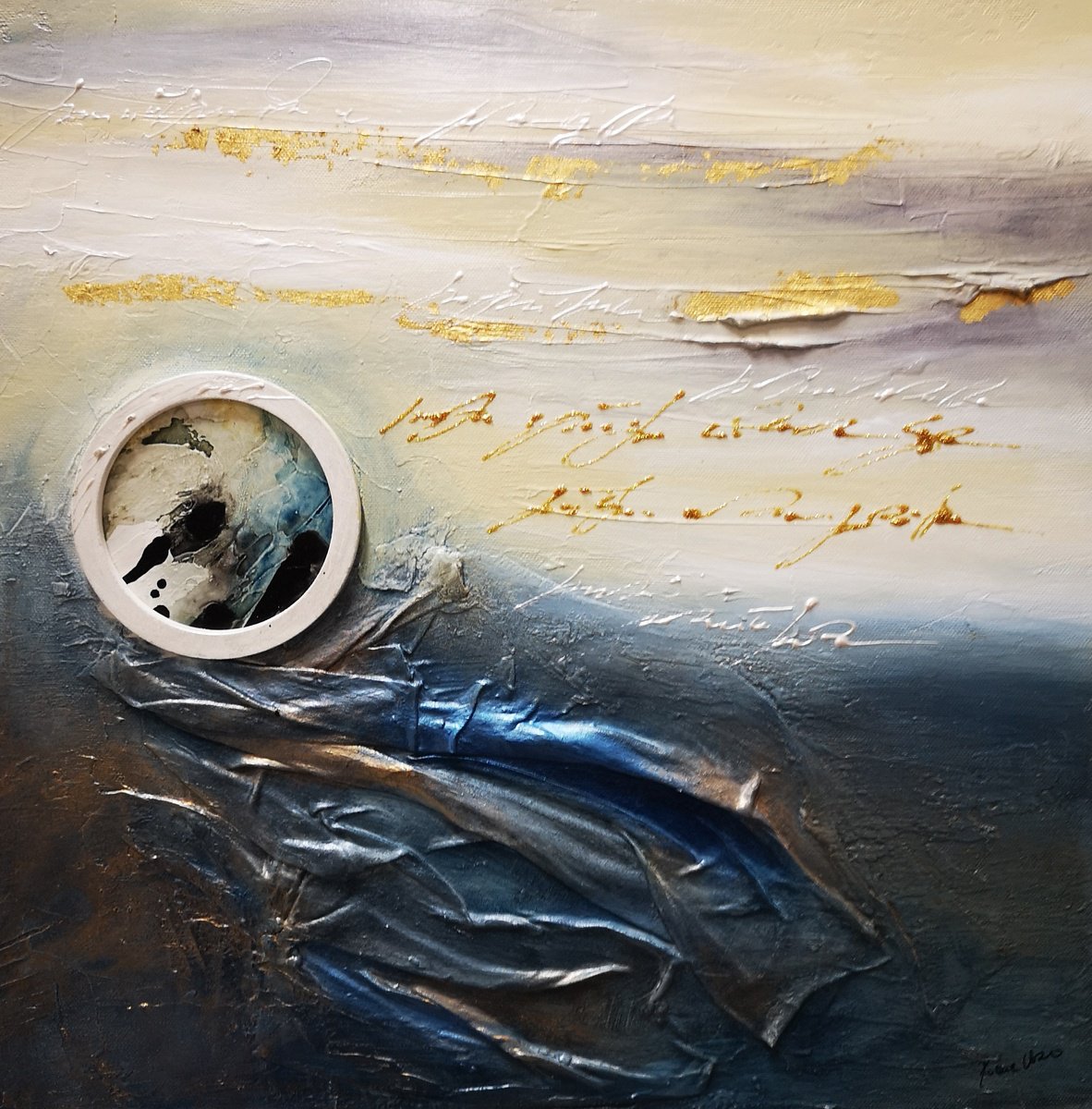 Abstract Painting By Ivana Urso, 16 X 16, Moon Phase I, Original Artwork