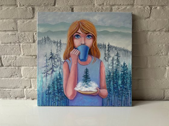 Girl with pine