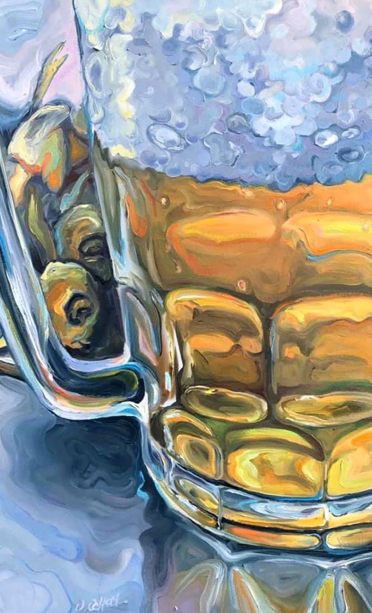 Impressionistic Landscape Oil Painting By Procach Olesia, 22 X 35", Near The Beer, Original Artwork